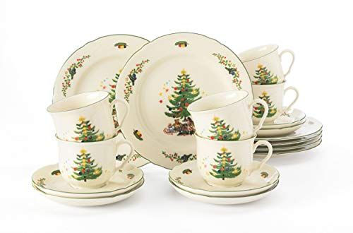 Seltmann Weiden Kaffeeservice 18-teilig | Marieluise Elfenbein Weihnachten