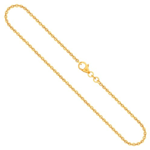 EDELIND Goldkette Herren Damen Echtgold 2 mm Ankerkette rund 333, 585 oder 750 aus Gelbgold, Kette Gold Halskette mit Schmuck Geschenkbox