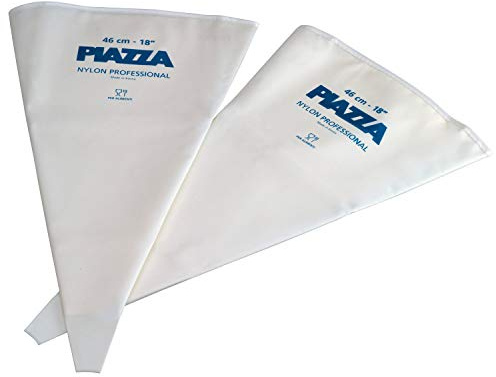 PIAZZA - Professioneller Beutel ohne Auslaufen - Packung mit 2 Beutel à 46 cm - zur Herstellung von Dekorationen auf Süßigkeiten, Kuchen, Schokolade und Pastillen - wiederverwendbar und strapazierfähig aus Nylon