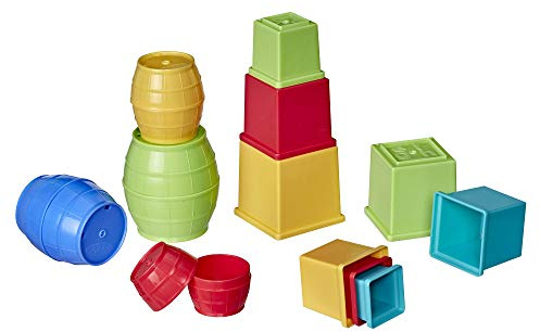 Playskool Stack and Nest tunnor och block buntleksak för spädbarn och småbarn från ett år, 16-delat set [Amazon exklusiv]