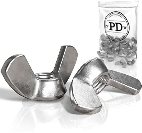 PD® Flügelmuttern M6 (DIN 315) | Hochwertige A2 V2A Edelstahl Flügelmutter | Rostfreie Wing Nut Schmetterlingsmutter zur universellen Nutzung | 5 Stück