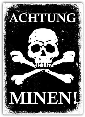 Achtung Minen 20 x 30 cm Vintage-Look Blechdekoration Malerei Schild für Zuhause Küche Bad Bauernhof Garten Garage inspirierende Zitate Wanddekoration