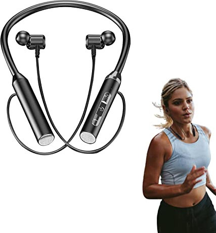 Ruilonghai Écouteurs Bluetooth Intra-Auriculaires, Sport, Noir, Sans Fil, Bluetooth 5.2, 8 Heures de Joueur, IPX7 Étanche, Réduction de Bruit CVC 6.0, Microphone HD, Casque Magnétique