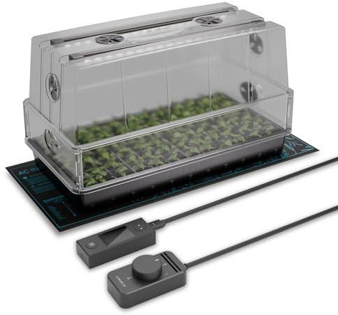 AC Infinity Feuchtigkeitskuppel, Keimset mit großer glänzender Oberfläche, transparenter Kuppel, Stabiler Abtropfschale und 6x12 Zellen Sämlingschale, Anzucht, Klonpflanzen