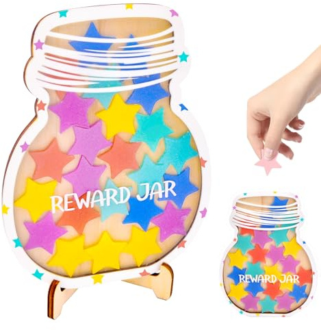 Vibbang Star Reward Jar for Children, Magnetic Star Jar Reward System for Kids, Personalized Reward Charts for Children Behaviour, Incentive for Positive Behavior at Home, School, Teacher