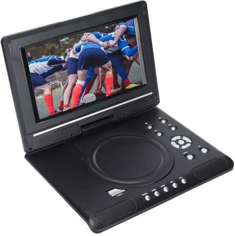 Reproductor de DVD Portátil de 8,5 con Pantalla Giratoria de 6,8, Batería Recargable de 5 Horas, Reproductor de DVD para Coche, Compatible con CD/DVD/Tarjeta SD/USB (Enchufe