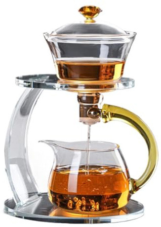KALWEL Magnetic Teapot and Lazy Semi Automatic Tea Maker - Glass Magic Teapot Set, Perfect for Holiday Gifts, Suitable for Loose and Flower Tea