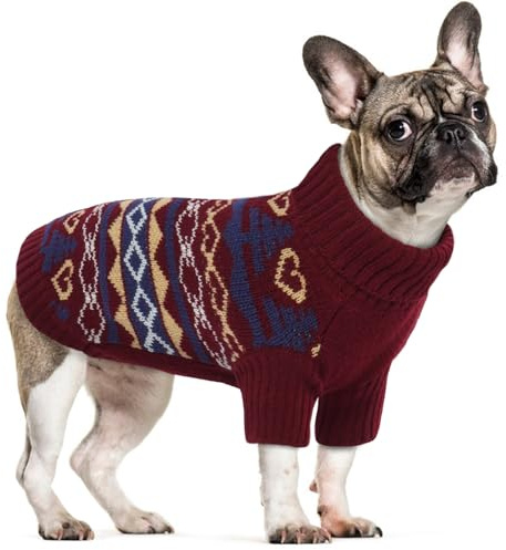 Hundepullover XS, Winterjacke Hund Klein Strickpullover Pullis Kleine Hunde Hundemantel Chihuahua Winter Hundekleidung Kleine Hunde(Rot, XS)