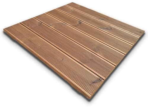 Planche de douche 70 x 70 cm en bois Thermo-Wood intérieur/extérieur, avec pieds antidérapants
