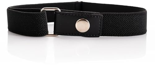 Olata Cintura Elastica per Bambini, Regolabile con Chiusura a Scatto - 1-6 Anni. Nero
