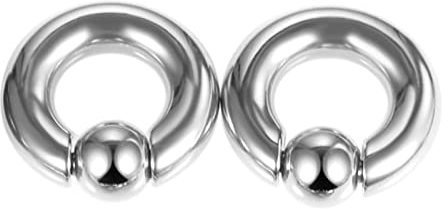 AMDXD 2er Expander Ohr Set, 10.0x16x12 Edelstahl Tunnel Dehnstab Set Hoop mit Kugel Silber Ohrringe Mädchen Piercing Schmuck