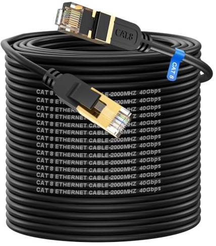 cat gruciso Cable Ethernet 75 metros Cat 8 Cable de Red Cable Lan 40Gbps 2000MHz con Conector RJ45 Cat 8, Compatible con Steam Deck PS5 PS4 Xbox X/S PC TV Box Router Servidor NAS