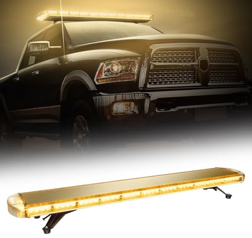 BAOCHADA Gyrophare à 96 LED - Barre d'avertissement - 12/24 V - Feu d'avertissement - Lampe clignotante d'urgence avec 16 modes stroboscopiques - Barre lumineuse de voiture pour camion, tracteur