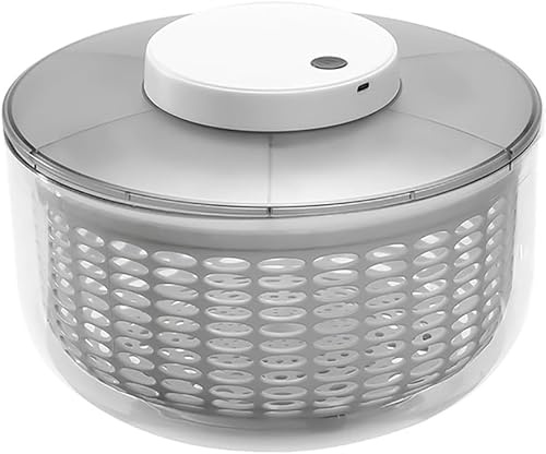 Centrifuga Elettrica per Insalata 4.5l/6l, Lavatrice per Verdure Ricaricabile Tramite USB, Detergente E Asciugatrice per Lattuga, Sistema di Scarico dell'Acqua Facile E Stoccaggio Compat, 4.5L