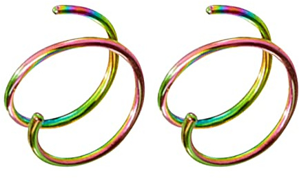 Doppel-Piercing für Piercing, Spirale, Ring, Nostril, Nase, Doppelring, für Mädchen, Damen, Hoop Piercing, Schmuck, für Nase, Nase, Nase, Hula, Nase, Schmuck (mehrfarbig, Einheitsgröße)