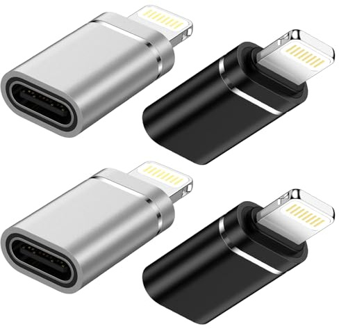 Gaef Adaptateur USB C vers Lightning(Lot de 4), Adaptateur iPhone USB C | Adaptateur USB C vers Lightning(Lot de 4), Adaptateur iPhone USB C pour iPhone