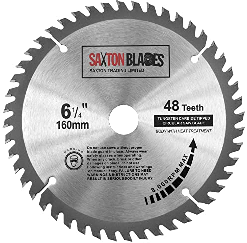 Saxton TCT lama per sega circolare 160mm x 20mm x 48T per Festool TS55 Bosch Makita ecc