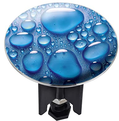 WENKO Waschbeckenstöpsel Pluggy® XL Drops - Abfluss-Stopfen, für alle handelsüblichen Abflüsse, Kunststoff, 6.2 x 6.6 x 6.2 cm, Mehrfarbig