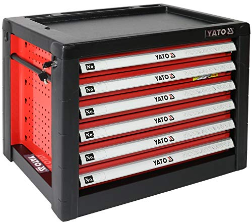 Yato YT-09155 Werkzeugkasten mit 6 Schubladen, Bunt