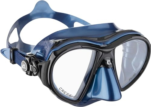 Cressi AIR, Erwachsene Premium Silikon Tauchmaske, Crystal : Gelb, Blau, Weiß, Rosa, Lila, Schwarz - SCHWARZ : Gelb, Weiß, Blau, Schwarz - Made in Italy