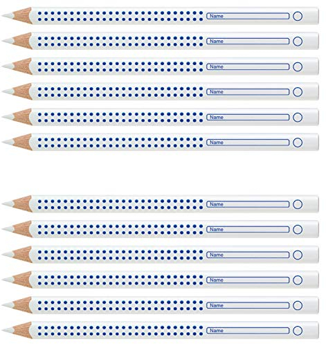 Faber-Castell 110801 - Buntstift Jumbo Grip, für Heft und Tafel, weiß (12)