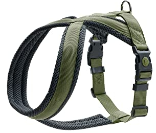 HUNTER Hundegeschirr London Comfort, atmungsaktives 3D-Mesh, 2-Fach verstellbar, Sicherheitsverschluss, reißfest, leicht & pflegeleicht, Farbe: Olivgrün, Größe: XS-S