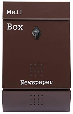 XBSLJ Briefkästen postkasten Abschließbarer Briefkasten, sicherer Briefkasten an der Wand mit Schlüssel, regensicherer Briefkasten im Freien mit Zeitungsrolle