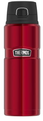 THERMOS STAINLESS KING Thermosflasche 0,70 l, 24 h kalt, cranberry red | 15h heiß, Edelstahl-Trinkflasche, spülmaschinenfest, für Wasser, Kaffee & Tee, ideal für Büro, Uni & unterwegs, rot
