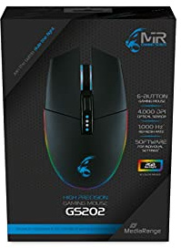 MediaRange Gaming-Maus USB 6 Tasten 4.000 DPI RGB | optischer Sensor | RGB-Beleuchtung | für PC & Notebook
