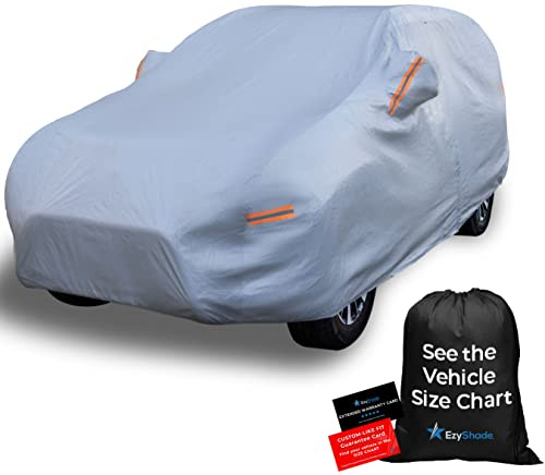 EzyShade 10-Layer SUV Car Cover Waterproof All Weather. See Vehicle Size-Chart for Accurate Fit. Outdoor Full Exterior Covers for Automobiles Heavy Duty Tarp Jeep Rav4 CRV. Size S0 (See Size Chart)