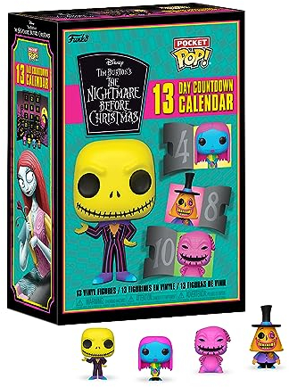 Funko Advent Calendar: 13 Days - Jack Skellington - The Nightmare Before Christmas - (The Nightmare Before Christmas) - Luz Ultravioleta - 13 Días de Sorpresas - Minifigura de Vinilo Coleccionables