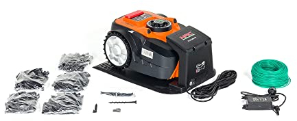 NAC Mähroboter, Li-Ion Akku 5.0Ah, 20V, Schnitthöhe 20-60mm, Schnittbreite 18cm, Rasenflächen 1500qm, Stoß-/Kipp-/Hebe-/Regensensor, Bluetooth, Wi-Fi, RLM1500-DY
