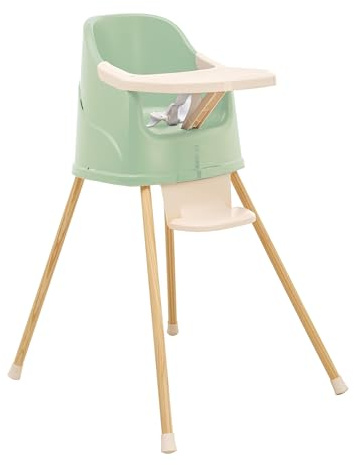 THERMOBABY - Stuhlerhöhung YOUPLA - Von 6 bis 3 Jahren - Abnehmbares Tablett - Leicht - Kompakt - Seladon-Grün