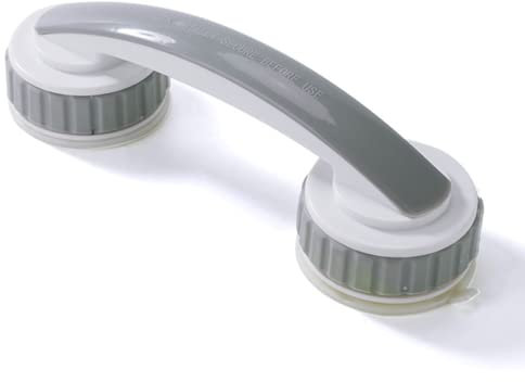 Amindz Ventouse de Poignée Douche, Aucun Perçage Requis, Poignée de Douche avec Ventouse, Poignée de Baignoire pour Personnes Âgées/Handicapées/Enfants/Enceinte(Gris)