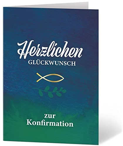Einladungskarten Manufaktur Hamburg XXL Glückwunschkarte A4 zur Konfirmation - große Karte mit Umschlag Konfirmationskarte Grußkarte für Jungen und Mädchen Motiv 03