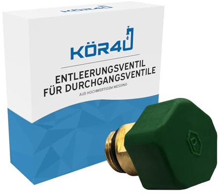 kör4u Entleerungsventil für Durchgangsventile, Messing, mit O-Ring