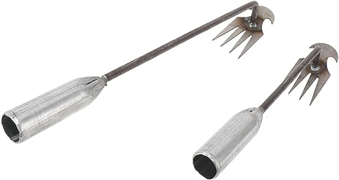 Fockety Outil de Désherbage, 2 Extracteurs de Mauvaises Herbes, 4 Dents, Désherbeur Manuel à Double Usage pour Jardin, Cour, Ferme, élimination des Mauvaises Herbes pour Jardin, Cour,