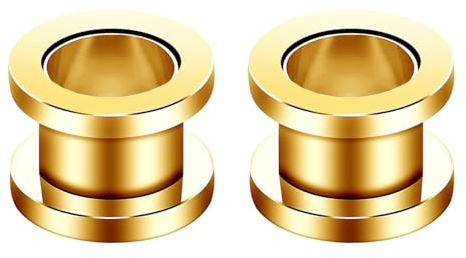 Decentraland 12 Pezzi 6 Colori Tunnel per Orecchie Calibro O in Acciaio Inossidabile 316L con Filettatura Gioielli per Piercing Corporeo 14g(1,6mm), 2mm(12g), Acciaio inossidabile