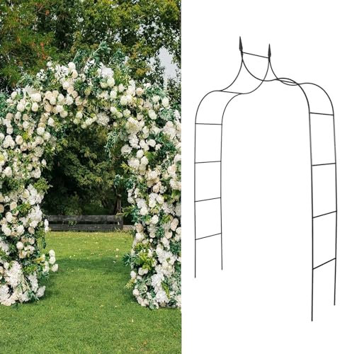 HESHEQ Garden Arch Gothic Metal Garden Arbors Wedding Arch Garden Arch Trellis for Various Climbing Plant Flower for Wedding Ceremony Party Outdoor Garden Easy-to-Assemble