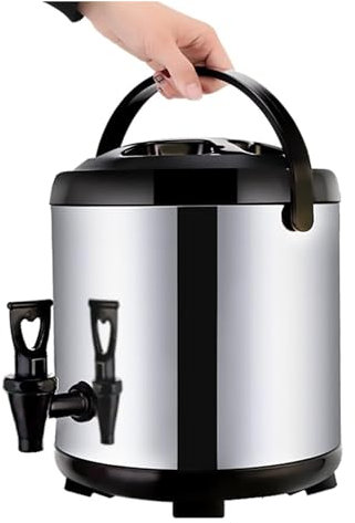 Catering-Urne, 6 l/8 l/10 l/12 l/16 l/20 l Heißwasserspender mit Wasserhahn, Edelstahl-Isoliereimer, Milchtee-Fass für heißes Wasser und Getränke, (Größe: 10 l)