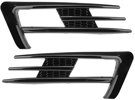 Paar Auto Front Nebelscheinwerfer Kühlergrill Grill Kompatibel for VW Golf 7 MK7 GTI 2014 2015 2016 2017 Nebel Lampe Unteren Stoßfänger Grill(Color:Glossy Black)