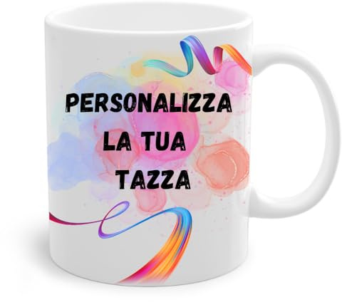 Partycolarità - Tazza Personalizzata in Ceramica con Foto Testo o Logo - Tazza Personalizzabile - Regali Personalizzabili per Tutte le Occasioni