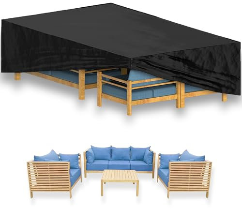 ZENO Waterproof Garden Furniture Covers 120 x 46 CM | Outdoor Furniture Cover | Patio Furniture Cover for Tables, Chairs & Sofas | Wind Resistant, UV Resistant, Waterproof | Use In All Weather