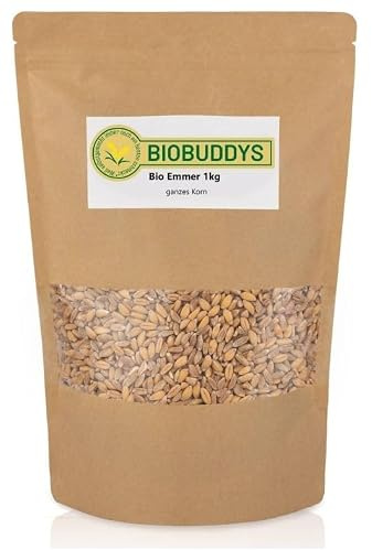 Bio Emmer ganz 1 kg | Für Beilagen, Schrot, Frischmahlung, Keimlinge und Vorratsküche