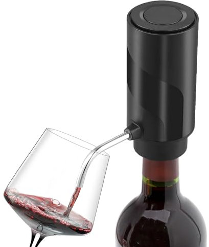 Prestige Electric Wine Decanter Aerator Rechargeable Dispenser - Unique Gifts for Men Women Mum Dad Brother Husband Unique Gifts for Wine Lovers (Black)