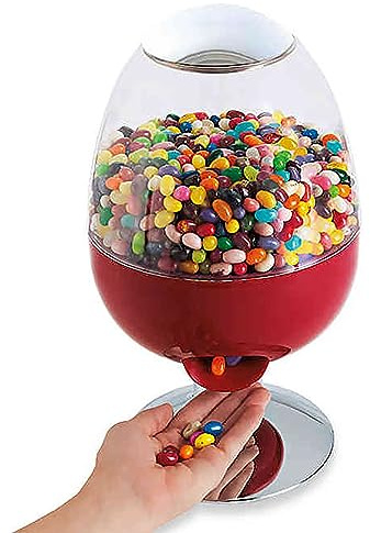 CHANGLKJ Candy Dispenser Machine, Automatic Nut Snack Dispenser with Transparent Sleek Outlook, 1L Capacity and Detachable to Clean Easily, Durable Material, for Store Jelly Beans, Candy, Pet Treats