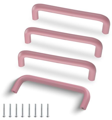 SPDYCESS 4 Pièces Poignée de Meuble en Aluminium 96mm Poignees de Portes pour Placards avec Vis Boutons Tiroir pour Armoire Cuisine