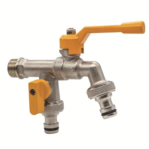 LIUHLFSR Ablaufschlauch FüR Waschmaschinen 1PC Waschmaschine Messing EIN In Zwei Out Outdoor Einzigen Kalten Wasserhahn Gewinde G1/2' FüR SchläUche Von Waschmaschinen, GeschirrspüLern