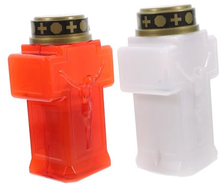 ULTECHNOVO 2piezas Vela Parpadeante Sin Decoración Religiosa Lámpara De Jardín Conmemorativa Decoración De Cementerio