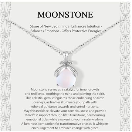 Lueaurra Gifts for Woman Birthday Gifts Woman Firefly Moonstone Necklace Original Idea Gift Teenage Girl Friendship Necklace for Daughter Mum Sister Best Friend